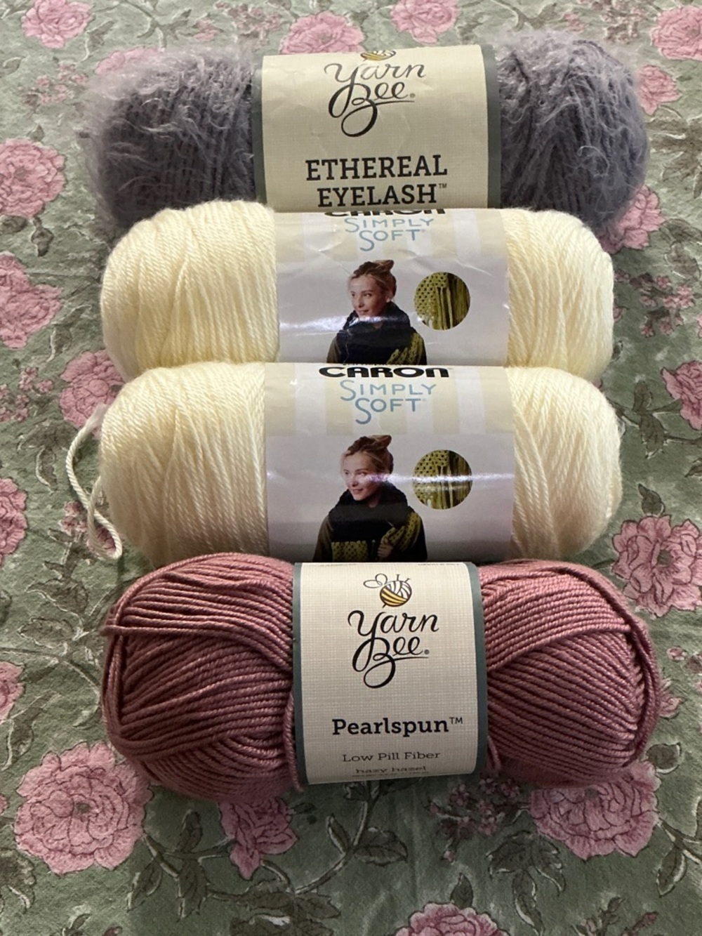 Yarn Bee & Caron Assorted Yarn Pack — Smoked Lavender, Off White, and Hazy Hazel